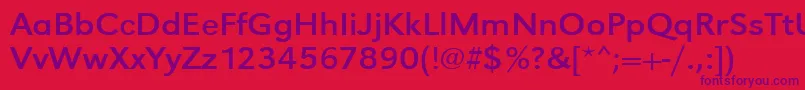フォントUrwgrotesktextwid – 赤い背景に紫のフォント