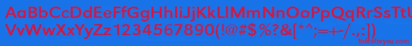 Urwgrotesktextwid Font – Red Fonts on Blue Background