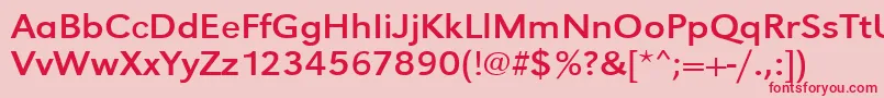 Urwgrotesktextwid Font – Red Fonts on Pink Background