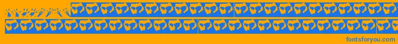 Rat Paws Font – Blue Fonts on Orange Background