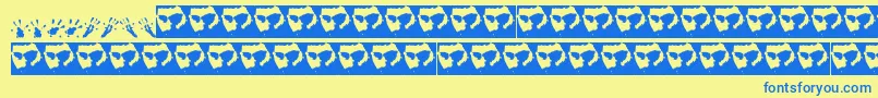 Rat Paws Font – Blue Fonts on Yellow Background
