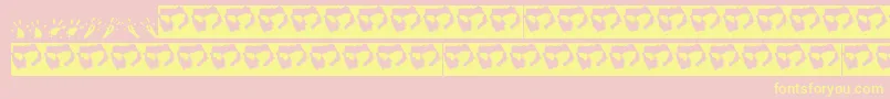Rat Paws Font – Yellow Fonts on Pink Background