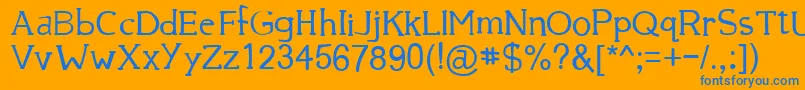 39 Font – Blue Fonts on Orange Background