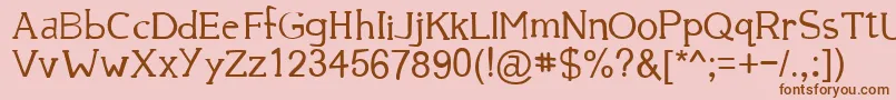 39 Font – Brown Fonts on Pink Background