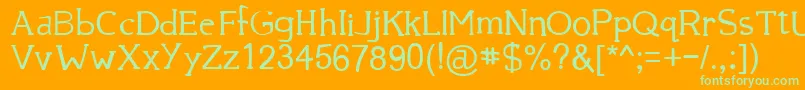 39 Font – Green Fonts on Orange Background