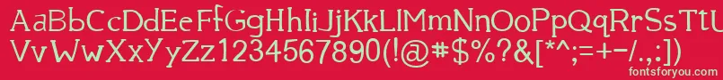 フォント39 – 赤い背景に緑の文字