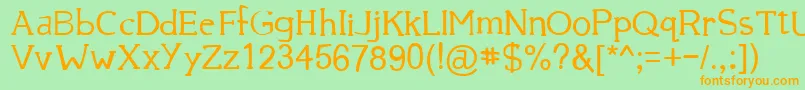 39 Font – Orange Fonts on Green Background
