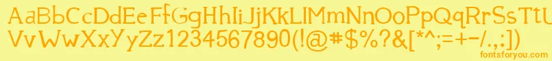 39 Font – Orange Fonts on Yellow Background