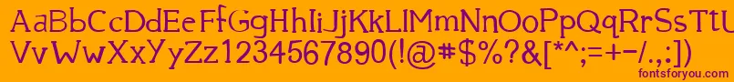 39-fontti – violetit fontit oranssilla taustalla
