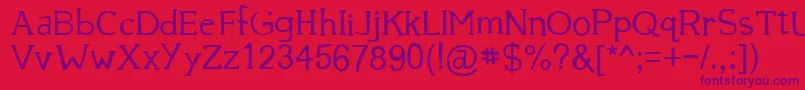 39 Font – Purple Fonts on Red Background