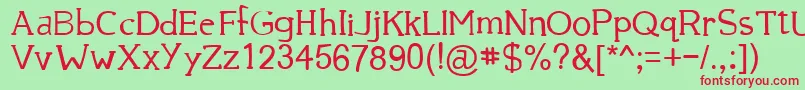 39 Font – Red Fonts on Green Background