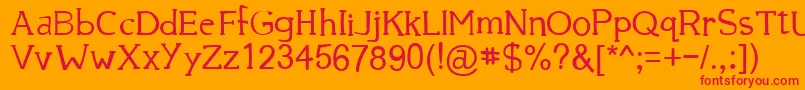 39 Font – Red Fonts on Orange Background