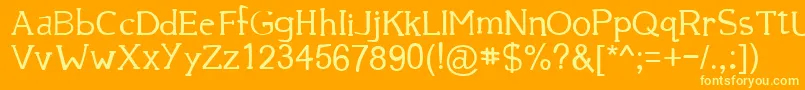 39 Font – Yellow Fonts on Orange Background