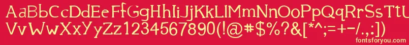 39 Font – Yellow Fonts on Red Background