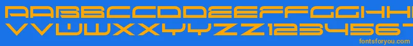 Fonte RedSeven – fontes laranjas em um fundo azul