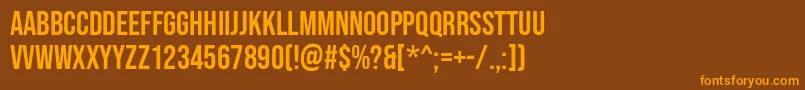 Bebasneue Font – Orange Fonts on Brown Background