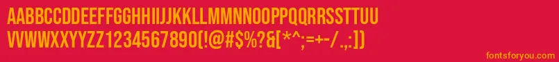 フォントBebasneue – 赤い背景にオレンジの文字