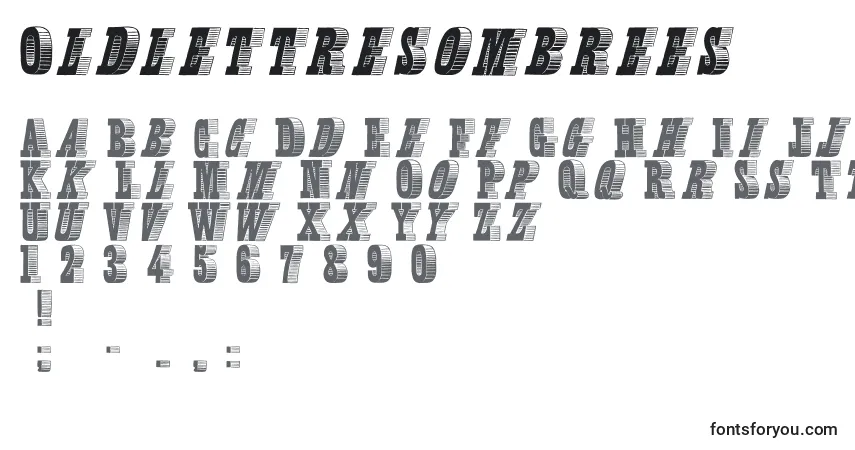 Schriftart Oldlettresombrees – Alphabet, Zahlen, spezielle Symbole