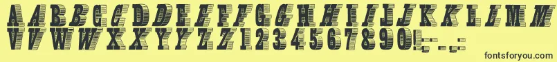 Oldlettresombrees Font – Black Fonts on Yellow Background