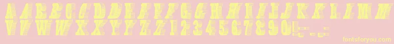 Oldlettresombrees Font – Yellow Fonts on Pink Background