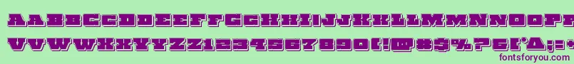 Chicagoexpresspunch Font – Purple Fonts on Green Background