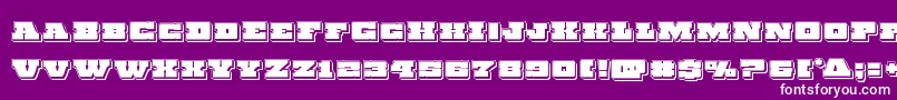 Chicagoexpresspunch-Schriftart – Weiße Schriften auf violettem Hintergrund