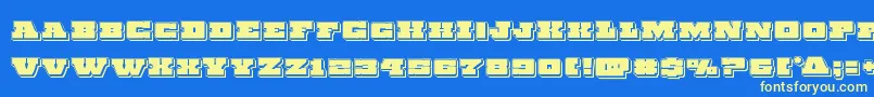 Chicagoexpresspunch Font – Yellow Fonts on Blue Background