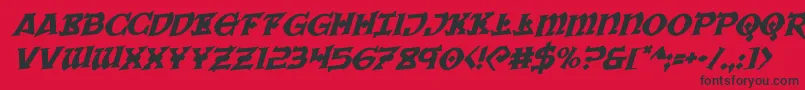 Warpriestrotaterotal Font – Black Fonts on Red Background