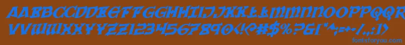 Шрифт Warpriestrotaterotal – синие шрифты на коричневом фоне