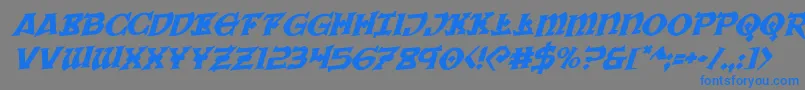 Warpriestrotaterotal Font – Blue Fonts on Gray Background