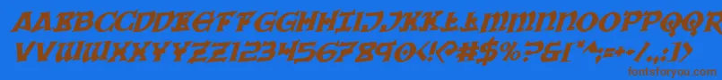Шрифт Warpriestrotaterotal – коричневые шрифты на синем фоне