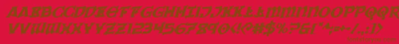Warpriestrotaterotal Font – Brown Fonts on Red Background