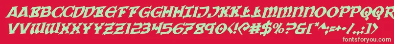 Warpriestrotaterotal Font – Green Fonts on Red Background