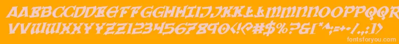 Warpriestrotaterotal Font – Pink Fonts on Orange Background