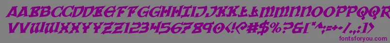 Warpriestrotaterotal-fontti – violetit fontit harmaalla taustalla