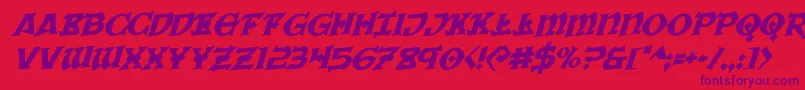 Warpriestrotaterotal Font – Purple Fonts on Red Background