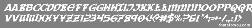 Więcej informacji o czcionce Warpriestrotaterotal Czcionka Warpriestrotaterotal – białe czcionki na szarym tle