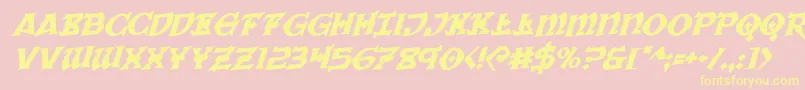 Warpriestrotaterotal Font – Yellow Fonts on Pink Background