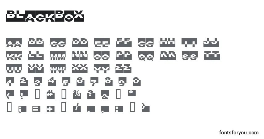BlackBox-fontti – aakkoset, numerot, erikoismerkit