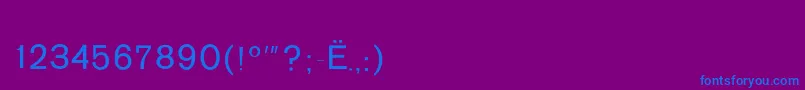 フォントR152 – 紫色の背景に青い文字