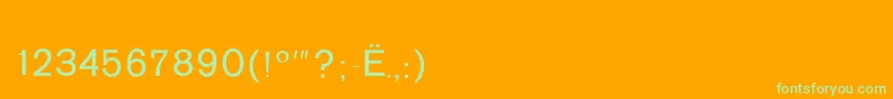 R152 Font – Green Fonts on Orange Background