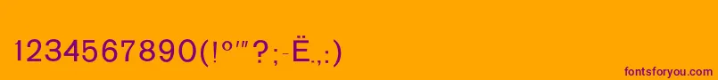 R152-Schriftart – Violette Schriften auf orangefarbenem Hintergrund