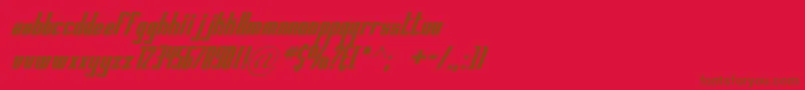 Saiba mais sobre a fonte Printedcircuitboarditalic Fonte Printedcircuitboarditalic – fontes marrons em um fundo vermelho