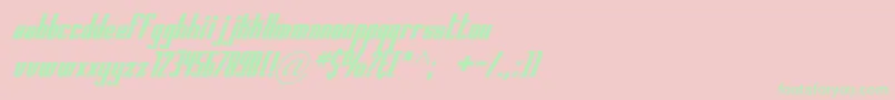 Printedcircuitboarditalic Font – Green Fonts on Pink Background