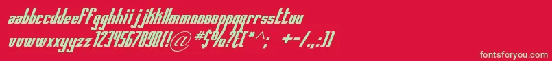 Printedcircuitboarditalic Font – Green Fonts on Red Background