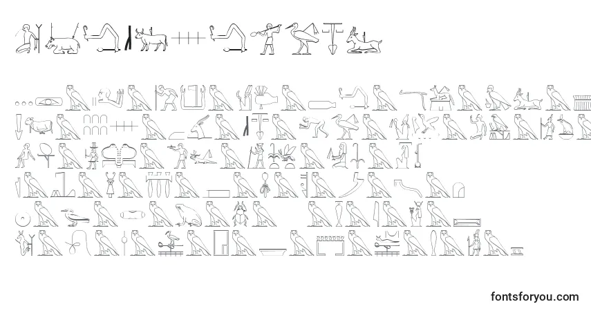 Czcionka TheNileSong – alfabet, cyfry, specjalne znaki