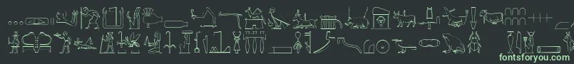 Weitere Informationen zur TheNileSong-Schriftart TheNileSong-Schriftart – Grüne Schriften auf schwarzem Hintergrund