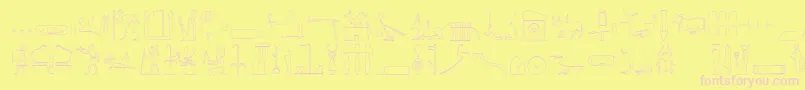 TheNileSong-fontti – vaaleanpunaiset fontit keltaisella taustalla