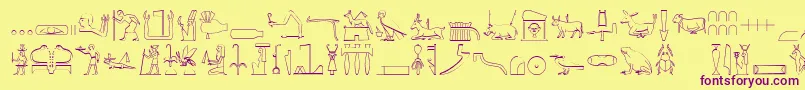 TheNileSong Font – Purple Fonts on Yellow Background