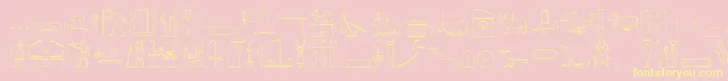 TheNileSong Font – Yellow Fonts on Pink Background